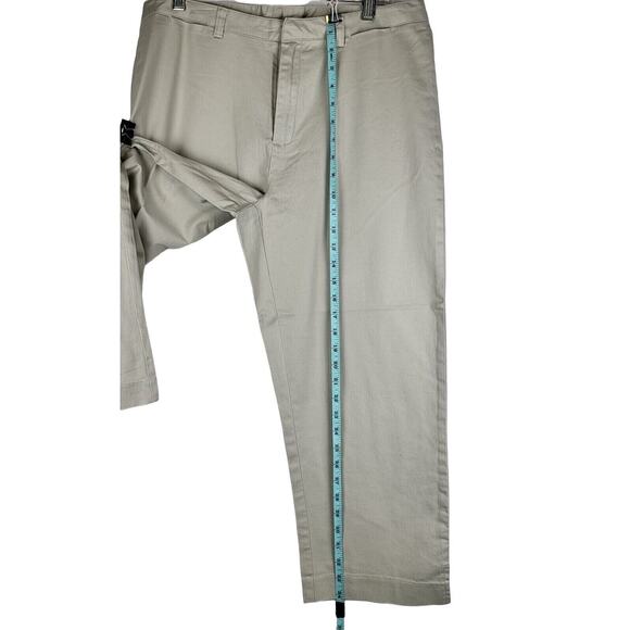 Lady Vesi Capri Pants Minimalist Women 12 High Rise Flat Front Stretch Beige - Picture 3 of 9